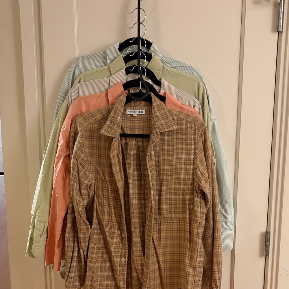 Djerf Avenue Plaid Button-Down Shirt in Brown